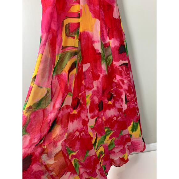 BB Dakota Deklyn Fuchsia Floral Print Maxi Dress XS Extra Small - Picture 6 of 11